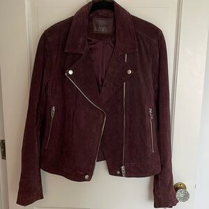 Blank NYC Burgundy Suede Moto Jacket | L